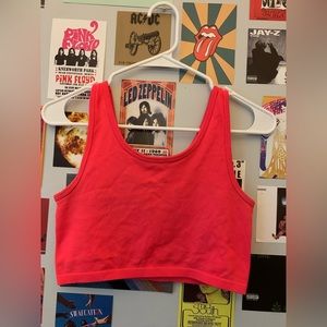 Aerie crop top tank top/bra, size L, pink